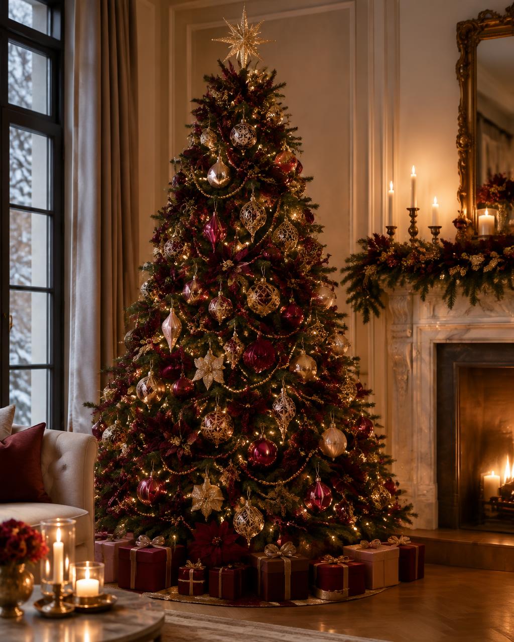 Brilliant Bordeaux Christmas tree theme