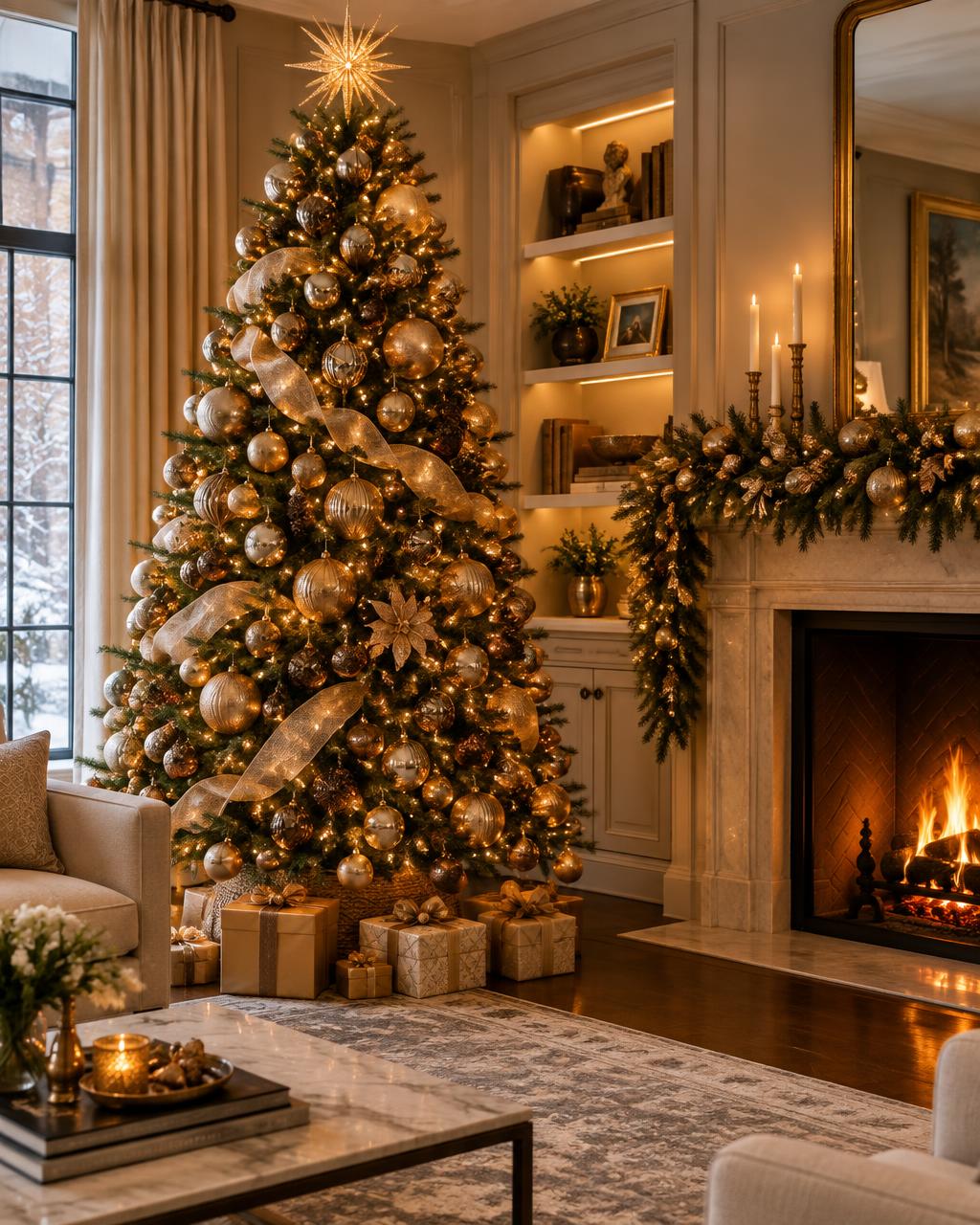 Burnished Metals Christmas tree theme