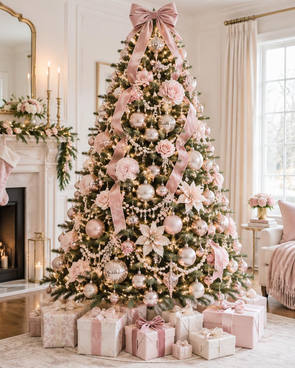 Pretty in Pink Christmas tree theme